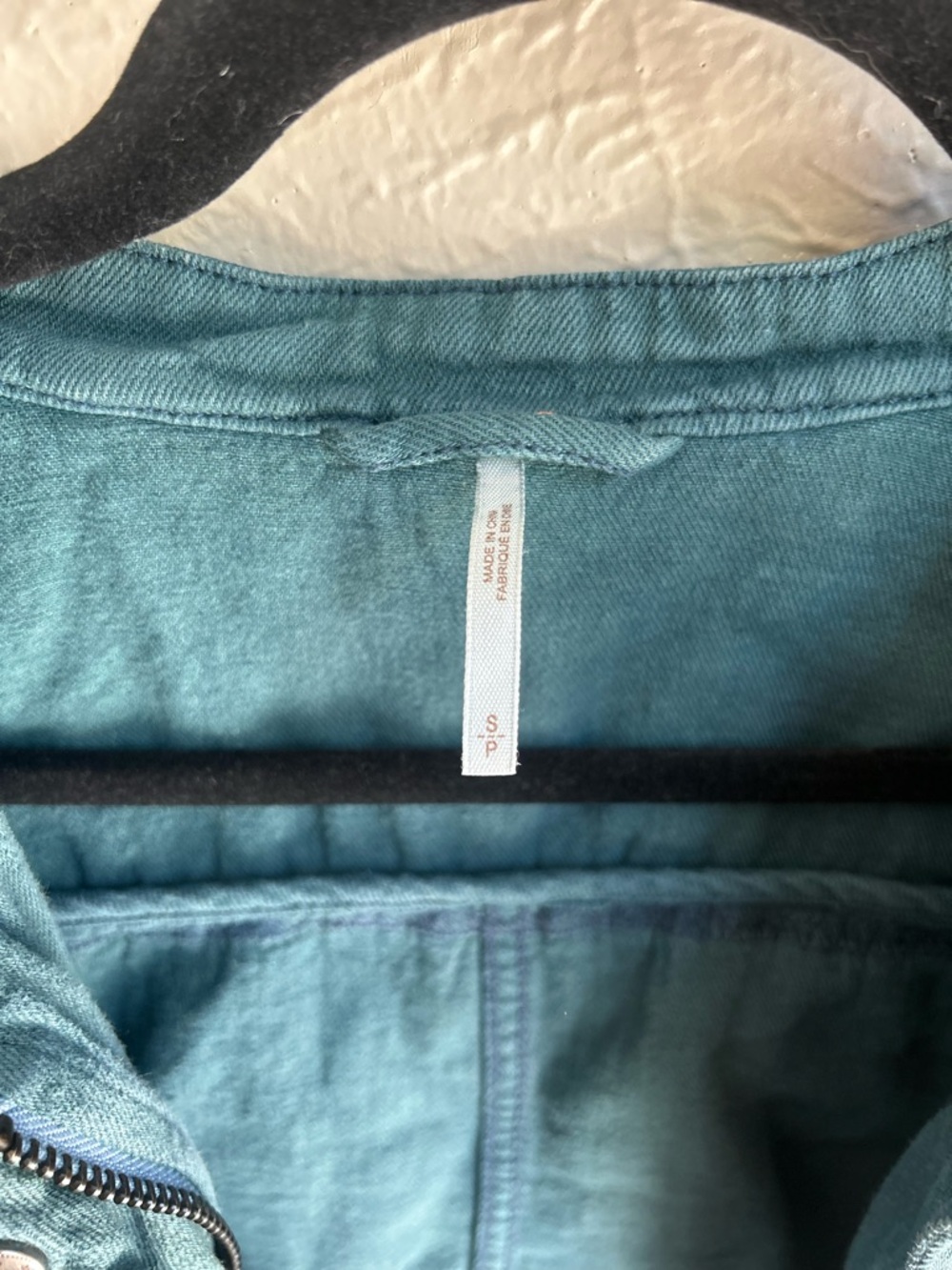 Upcycled green Free People jacket wolf howling at the moon Size Small - Picture 5 of 9